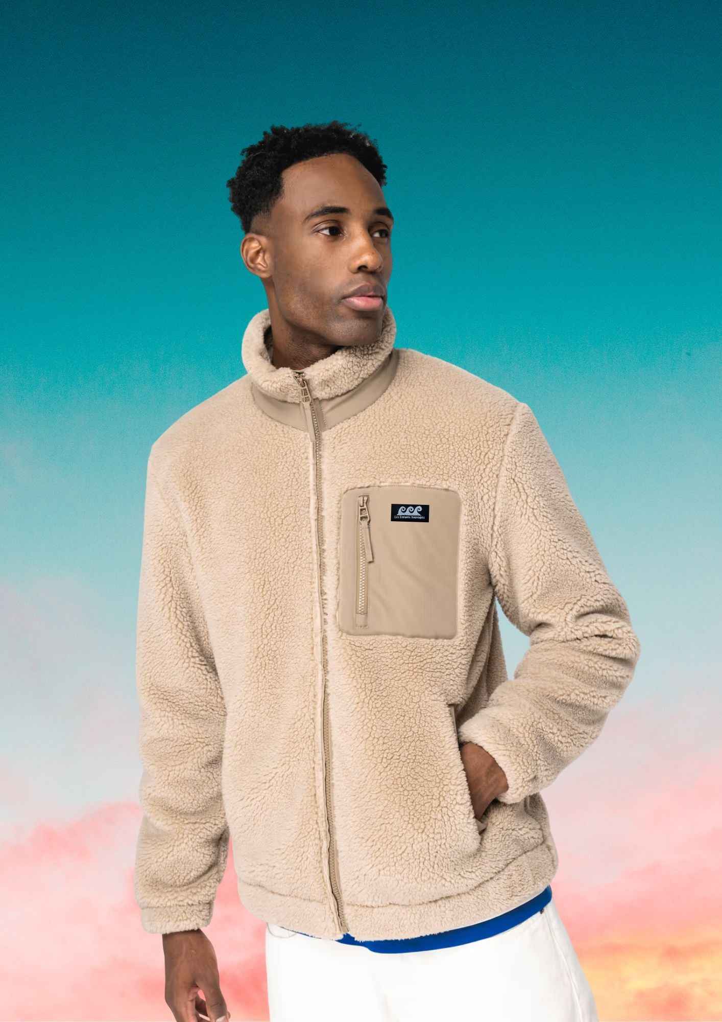 Veste sherpa Les Enfants Sauvages waves