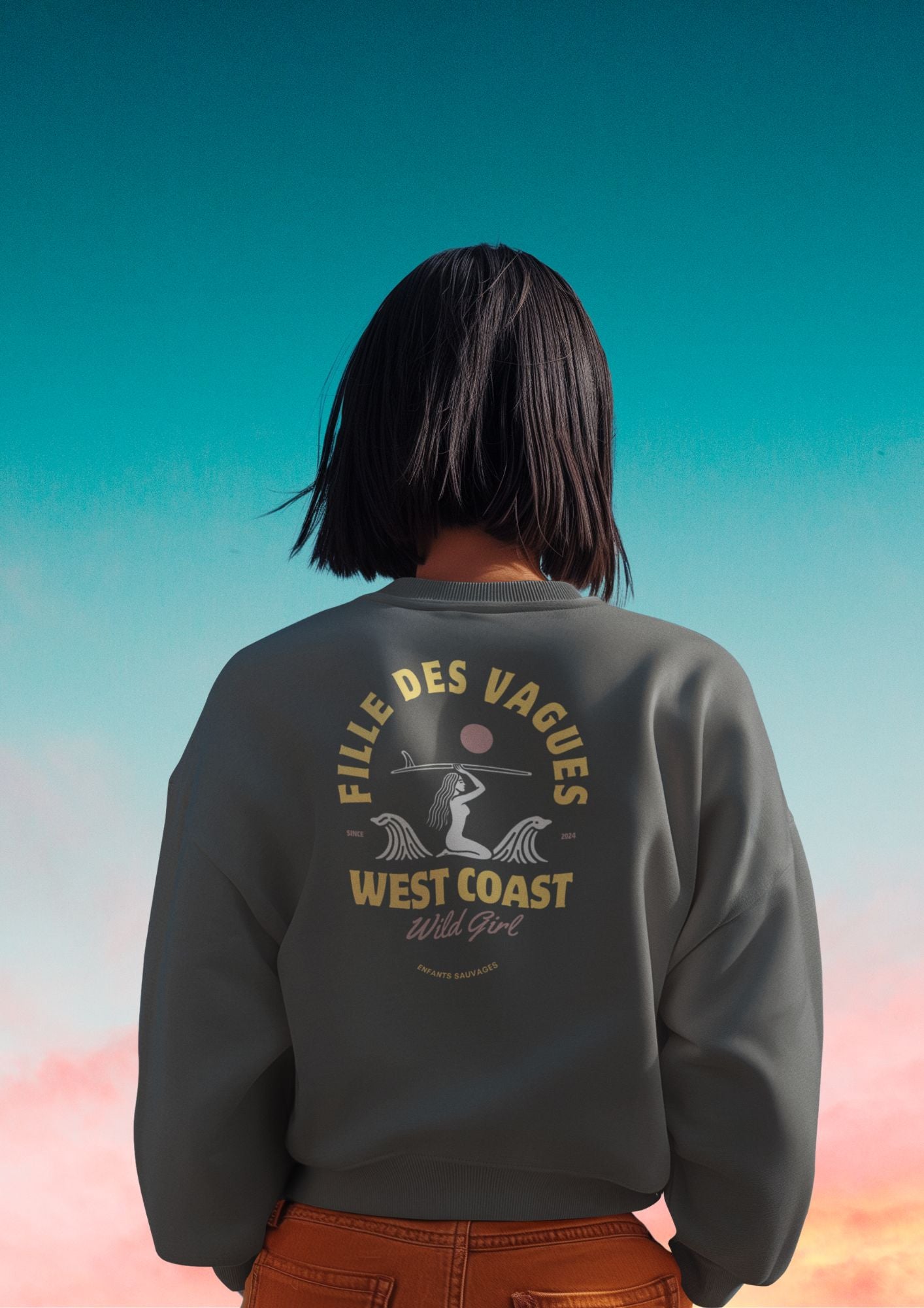 sweat sans capuche Fille Des Vagues