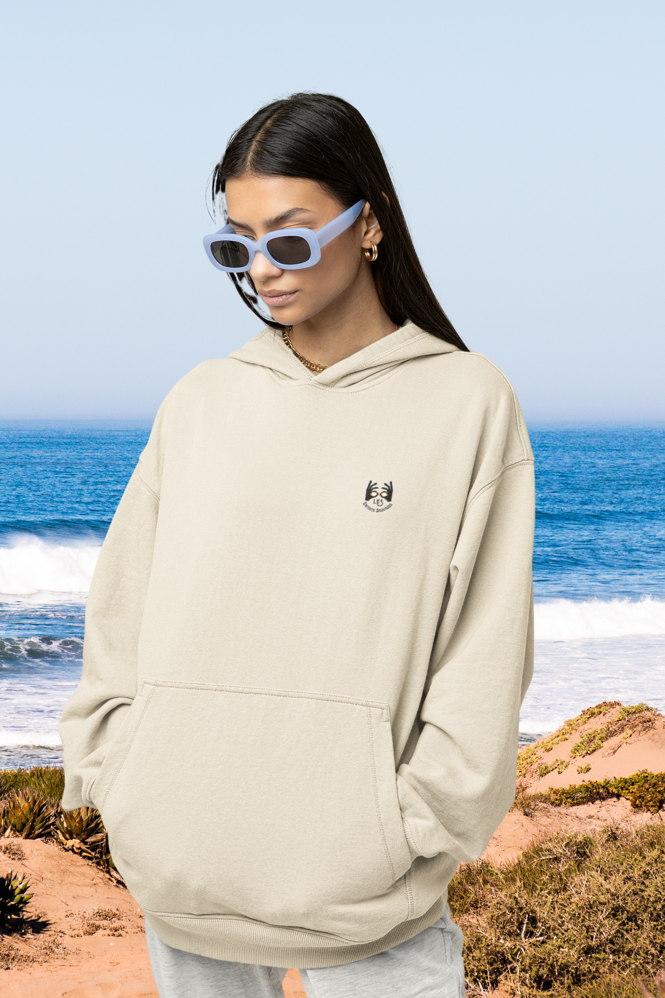 Sweat à capuche Fille des Vagues